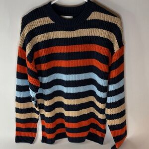 Colorful Striped Crewneck Sweater